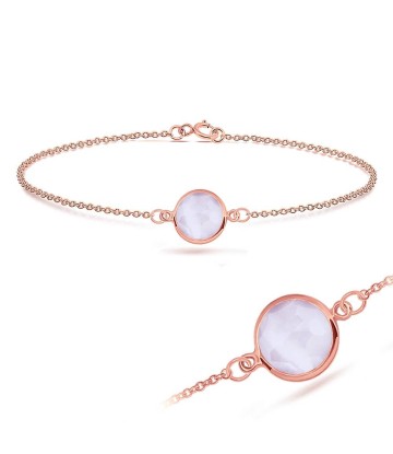 Rose Quartz Round Shape Bracelet BRS-233-RO-GP